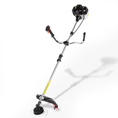 DNIPRO-M Desbrozadora de Gasolina, 42,7 CC, 2,4 kW, Hilo 400 mm, Cuchilla 3T 255 mm, Depósito 1,2 L, Manillar Tipo Bicicleta, Arnés...