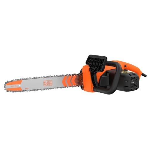 BLACK+DECKER BECS2245-QS Motosierra Eléctrica con Cable 2200 W, Espada de 45 cm, Velocidad de 14.5 m/s, Sistema de Auto-Engrase, Empuñadura...