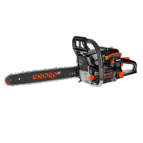 Dnipro-M Motosierra Gasolina Profesional 2400W 52cc, Espada 45cm, Motor 2 Tiempos Cilindro Cromado, Easy Start, Sistema Antivibración, Freno de...