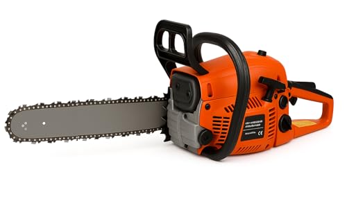 SVE Motosierra de Gasolina 52cc con Hoja de 50 cm – Arranque Rápido, Baja Vibración, Cadena de Alto Rendimiento, Ideal para Tala, Poda y Corte de...