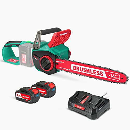 Motosierra Bateria Brushless, HYCHIKA Eléctrica, Espada 35.5 CM