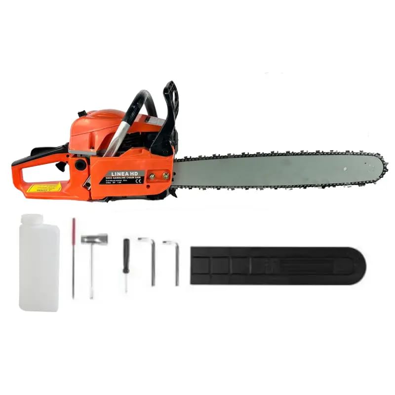 Motosierra de Gasolina 52cc Linea HD con Espadín de 50cm – Potencia de 2,7CV, Kit Completo Incluido, Ideal para Tala, Poda y Leña | Calidad...