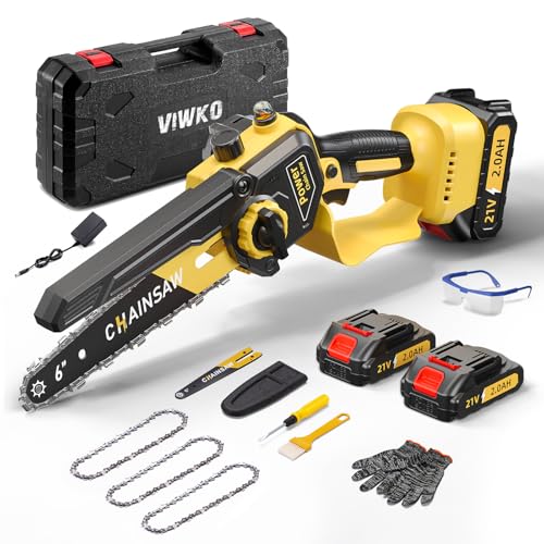 Mini Motosierra Bateria 6 Pulgadas, 1000W Motor Sin Escobillas Motosierra Eléctrica, 4000mAh Sierra Electrica de Mano, Minimotosierras de Batería para Jardinería, Compatible con Baterías Makita