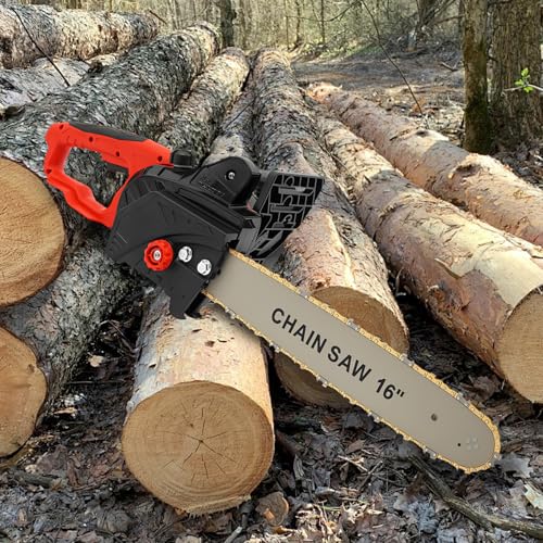 Motosierra eléctrica de 2000 W con pulverización automática de aceite, 800 r/min, placa guía de 16 pulgadas, cable de alimentación de 4,92 pies,...